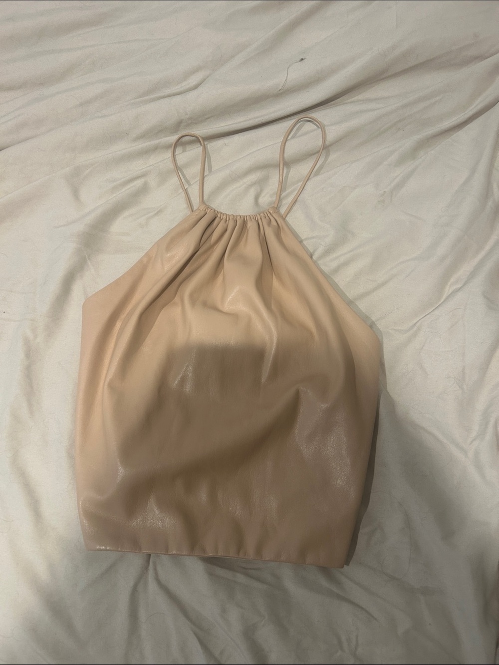Alice + Olivia Beige Halter Cami Top